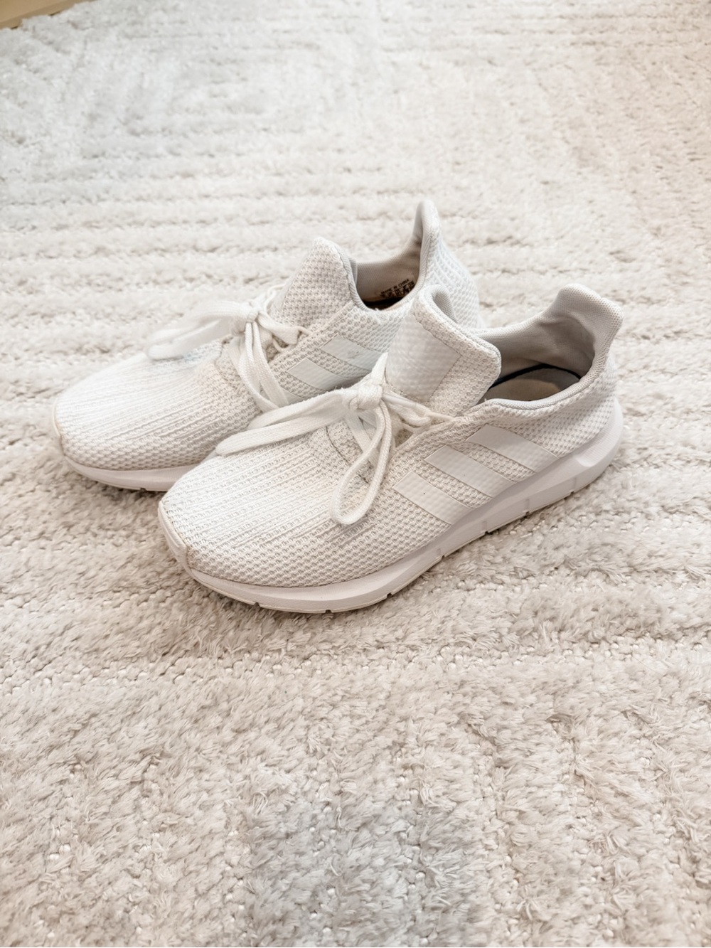 Adidas Kid’s All-White Swift Run 1.0 Sneakers - Size 5.0